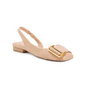 SARTO Nude Leather Tracy Slingback Flats